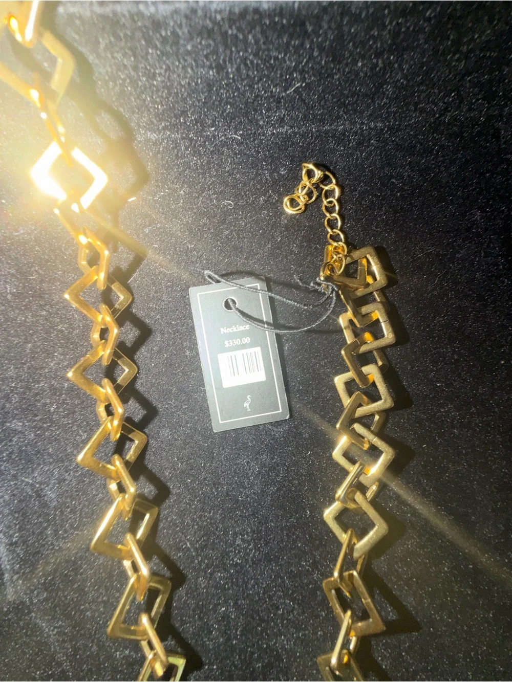 Gold Geometric Link Necklace -Designer Talidara